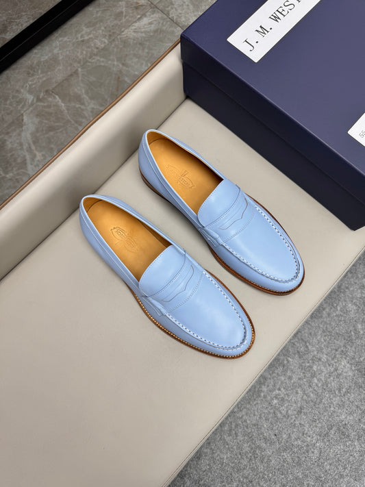Mocassin 180 en cuir bleu ciel