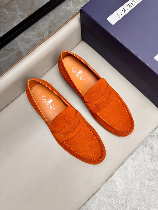 Mocassin 180 en daim orange vif