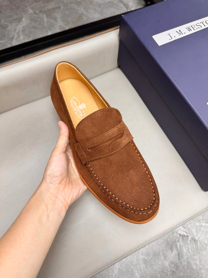 Mocassin 180 en daim marron clair