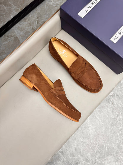 Mocassin 180 en daim marron clair