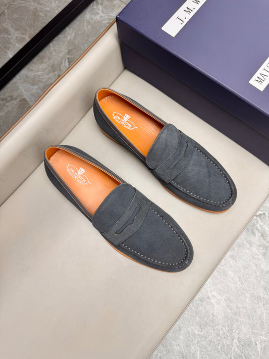 Mocassin 180 en daim gris foncé