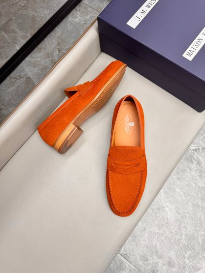 Mocassin 180 en daim orange vif