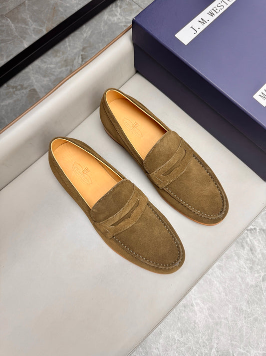 Mocassin 180 en daim taupe