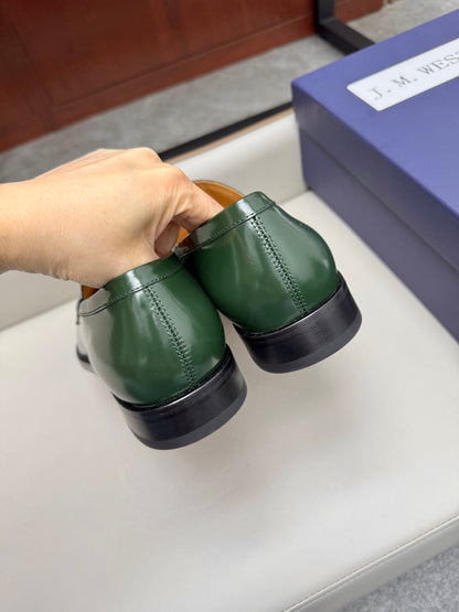 Mocassin 180 en cuir vert foncé