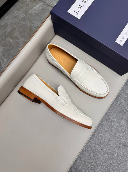 Mocassin 180 en cuir blanc cassé