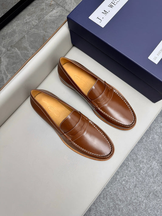 Mocassin 180 en cuir marron foncé