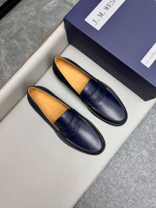 Mocassin 180 en cuir bleu marine