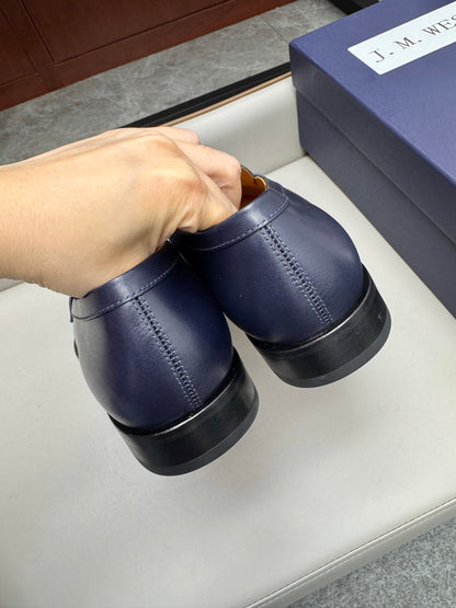 Mocassin 180 en cuir bleu marine