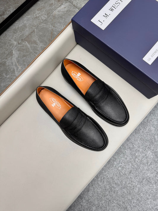 Mocassin 180 en cuir grainé noir