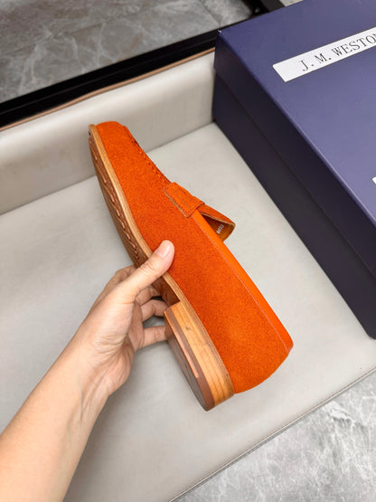 Mocassin 180 en daim orange vif