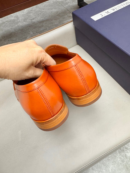 Mocassin 180 en cuir orange