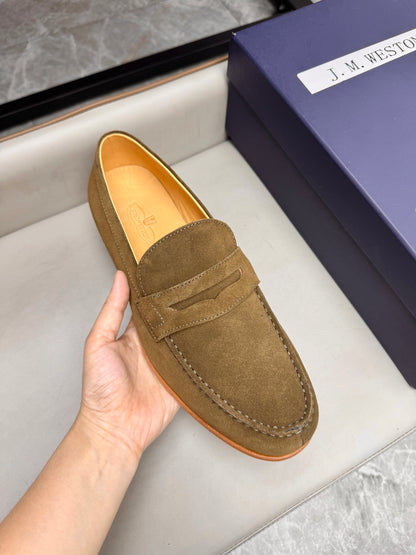 Mocassin 180 en daim taupe