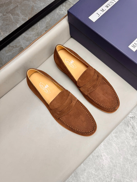 Mocassin 180 en daim marron clair