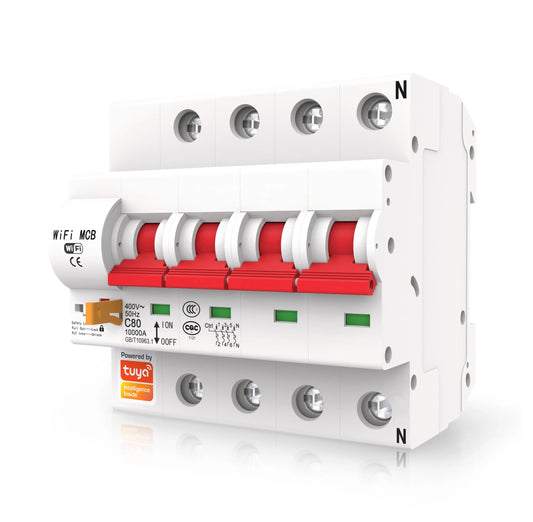 Disjoncteur intelligent Smart Life  4P 63A Wifi pour commutateur de commande à distance Smart Home (Copie) (Copie)