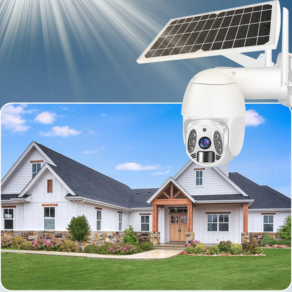 Caméra solaire HD PTZ extérieure Tuya 4G Wifi Sécurité à domicile Vision nocturne