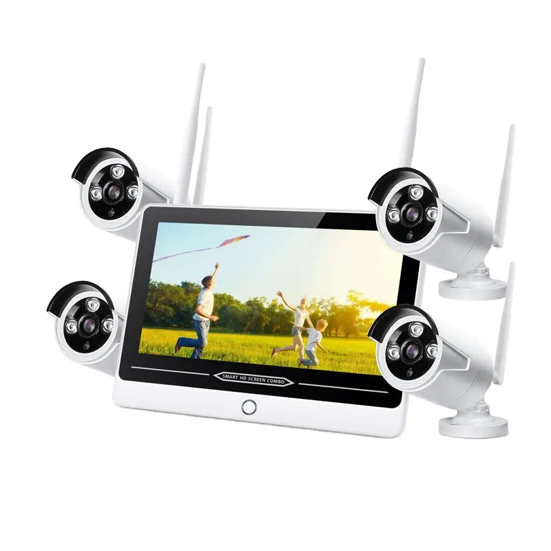 4 Camera WIFI plus Ecran NVR All in One - Compatible TuyaSmart pour visualiser à distance