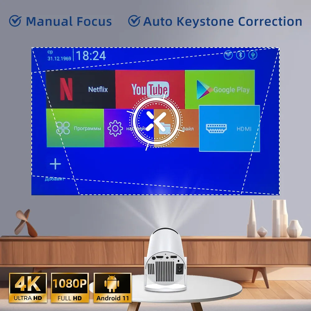 Mini projecteur portable Android 11 wifi 4K TV Home Cinéma vidéo