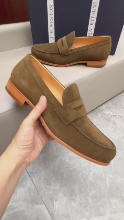 Mocassin 180 en daim taupe