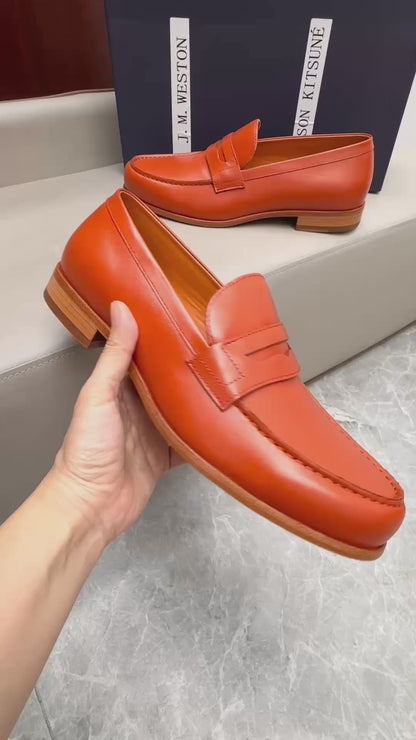 Mocassin 180 en cuir orange