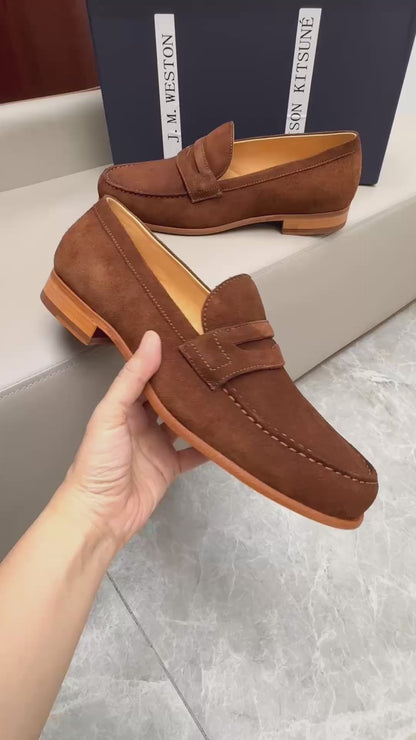 Mocassin 180 en daim marron clair