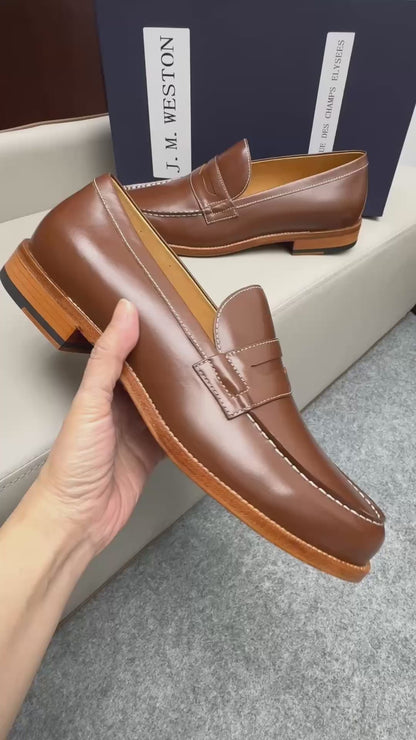 Mocassin 180 en cuir marron foncé